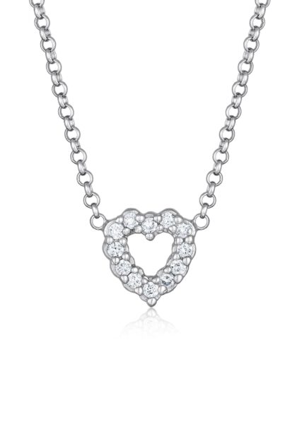 Kette mit Anhänger Herz Lab Grown Diamanten (0.18 ct) 925 Silber